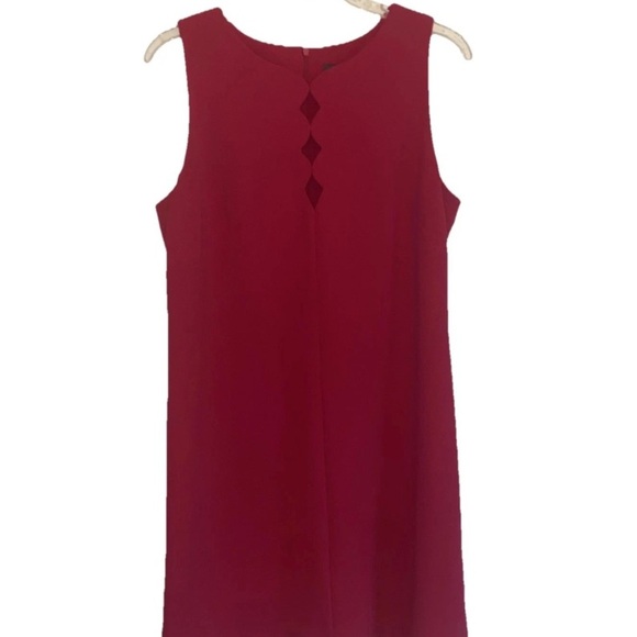 Vince Camuto Sheath Dress Fuchsia Pink Scalloped Hem & Cutout Neckline - Picture 1 of 6